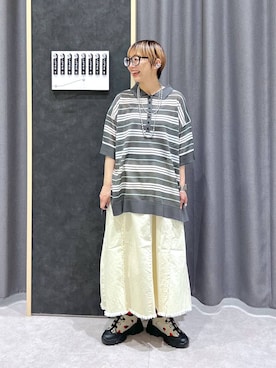 「LEPSIM（レプシィム）のイヤーカフ《2点セット》　638721（イヤーカフ、シルバー系）」を使った、miiisanさん（レディース・150cm）の春コーディネート