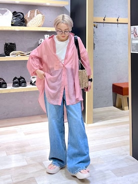 「アイテム（デニムパンツ）」を使った、miiisanさん（レディース・150cm・30代）の夏コーディネート