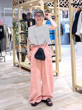 「アイテム（帽子）」を使った、miiisanさん（レディース・150cm・30代）の夏コーディネート