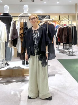 「LEPSIM（レプシィム）のステンレスカラビナY字ネックレス　1023638（ネックレス、シルバー系）」を使った、miiisanさん（レディース・150cm）の夏コーディネート
