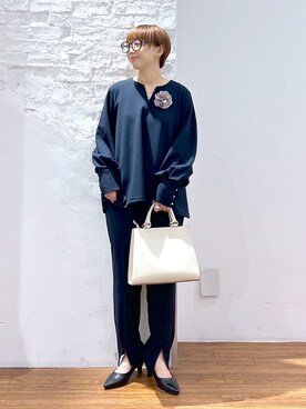 「LEPSIM（レプシィム）のフェイクレザーセンターステッチバッグ　990316（ショルダーバッグ）」を使った、miiisanさん（レディース・150cm）の冬コーディネート