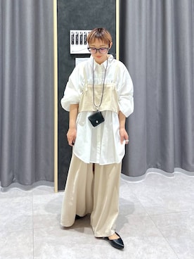 「LEPSIM（レプシィム）のストラップミュールパンプス　647404（パンプス、ブラック系）」を使った、miiisanさん（レディース・150cm）の春コーディネート