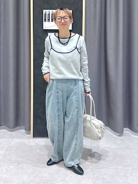 「LEPSIM（レプシィム）のツイスト3連ネックレス　638720（ネックレス、ブラック系）」を使った、miiisanさん（レディース・150cm）の春コーディネート