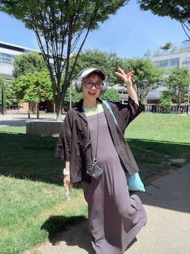 「LEPSIM（レプシィム）の総刺繍シャツSS　659260（シャツ/ブラウス、ブラック系）」を使った、miiisanさん（レディース・150cm）の夏コーディネート
