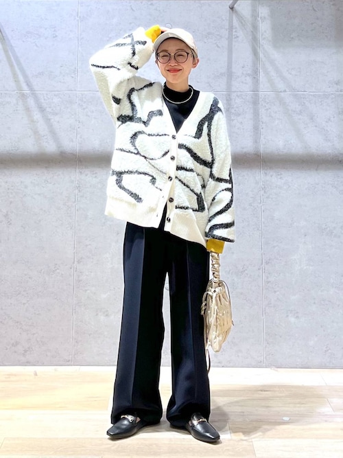 YOUページ セール】7ゲージニュアンス柄カーディガン 133293（カーディガン