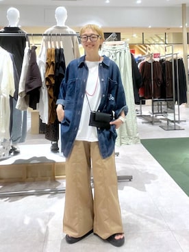 「LEPSIM（レプシィム）のガラスビーズロングネックレス　1023644（ネックレス、レッド系）」を使った、miiisanさん（レディース・150cm）の夏コーディネート