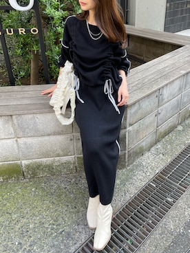 「アイテム（セットアップ）」を使った、LADYMADE Stylingさん（レディース・159cm）の夏コーディネート