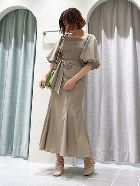 「カシュクールワンピース」｜LADYMADE Stylingさん（レディース・160cm）の夏コーディネート