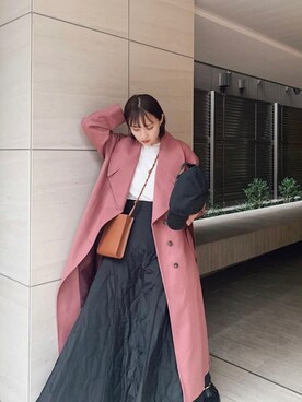 「アイテム（その他アウター、ピンク系）」を使った、LADYMADE Stylingさん（レディース・160cm）の秋コーディネート