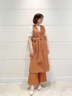 「ロングジレ」｜LADYMADE Stylingさん（レディース・160cm）の春コーディネート
