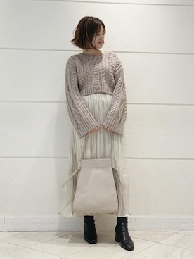 「ワッシャースカート」｜LADYMADE Stylingさん（レディース・160cm）の秋コーディネート