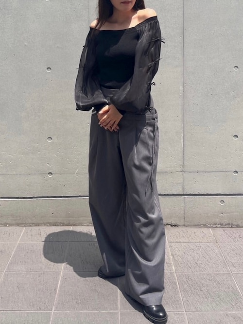 セール】アシメリボンポケットタックワイドパンツ（その他パンツ