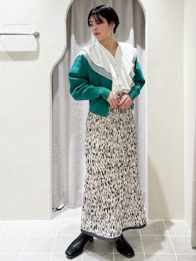 「ワッシャースカート」｜LADYMADE Stylingさん（レディース・160cm）の冬コーディネート