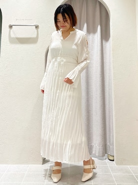 「オープンショルダー」｜「アイテム（ワンピース/ドレス）」を使った、LADYMADE Stylingさん（レディース・160cm）の春コーディネート