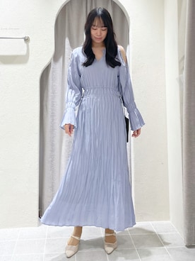 「オープンショルダー」｜「アイテム（ワンピース/ドレス）」を使った、LADYMADE Stylingさん（レディース・160cm）の春コーディネート