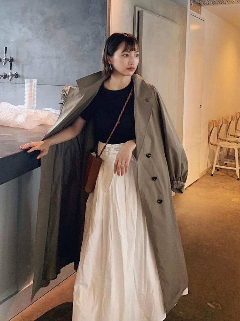 ♥LEONARD♥BLACKコート(オマケでスカーフベルト付き) LADYMADE（レディメイド）の「スカーフベルトフレアトレンチ（トレンチ