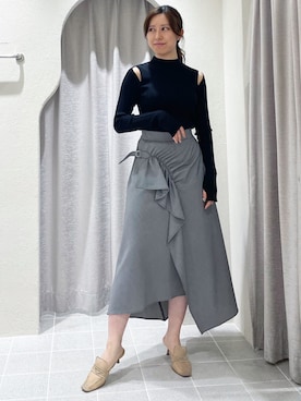 「スリットニット」｜LADYMADE Stylingさん（レディース・160cm）の春コーディネート