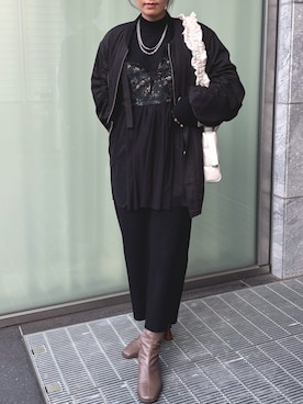 「タートルネック」｜「アイテム（キャミソール）」を使った、LADYMADE Stylingさん（レディース・159cm）の冬コーディネート