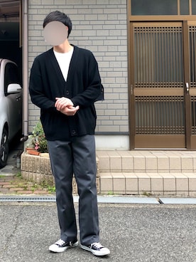 「CONVERSE（コンバース）のCONVERSE コンバース オール スター オックス / ALL STAR OX(BLACK) 32160321（スニーカー）」を使った、カカオさん（メンズ・176cm・20代）の春コーディネート