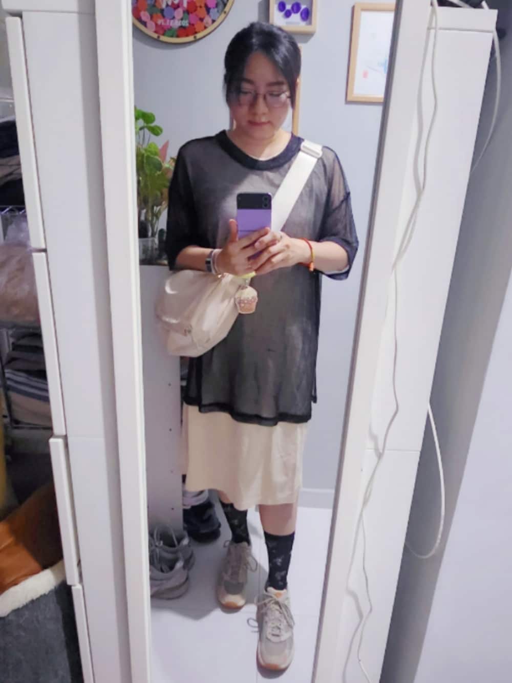 「wiwt、ootd、hkgirl、summer、working style、2025」｜「online shopのアイテム（シューズアクセサリー、ホワイト系）」を使った、Yukariveraさん（レディース・165cm）の春コーディネートの1枚目の写真