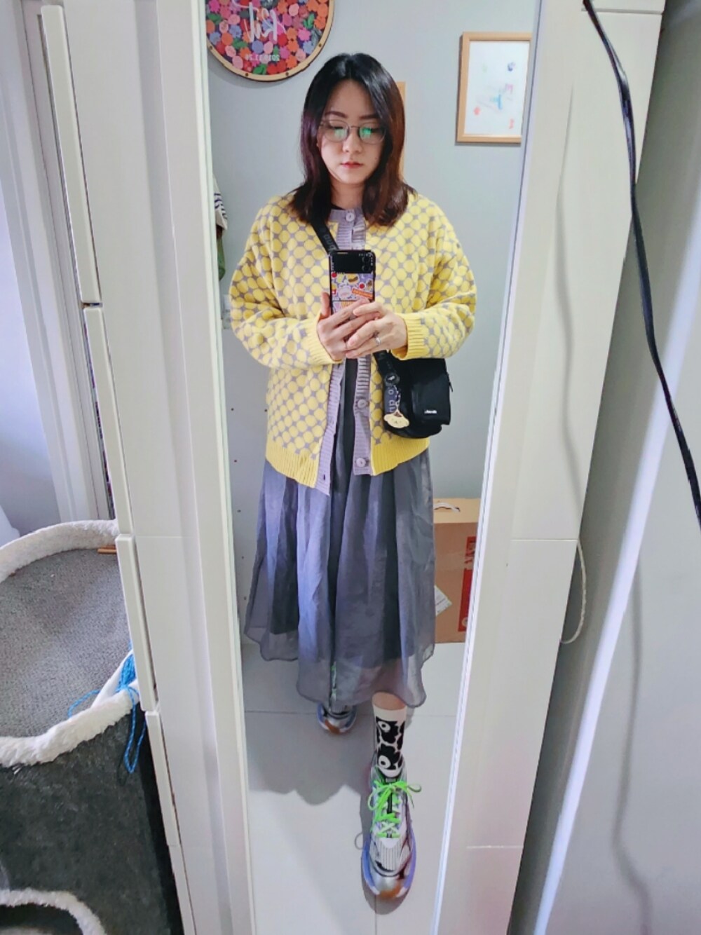 「ootd、wiwt、winter、冬コーデ、2023 Dec、hkgirl」｜「PUMAのpuma velophasis phased（スニーカー、その他）」を使った、Yukariveraさん（レディース・164cm）の冬コーディネートの1枚目の写真