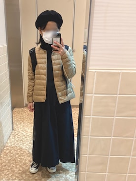 「アイテム（ダウンジャケット/コート）」を使った、uさん（レディース・152cm）の秋コーディネート