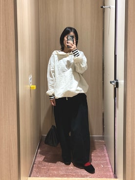 「秋」｜「アイテム（バレエシューズ）」を使った、uさん（レディース・153cm）の秋コーディネート
