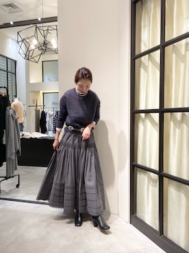 「Whim Gazette（ウィムガゼット）の【Hoaw.】コンチョベルト（ベルト）」を使った、wgmatsuさん（レディース・165cm）の冬コーディネート