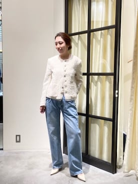 「アイテム（ノーカラージャケット）」を使った、wgmatsuさん（レディース・165cm）の冬コーディネート