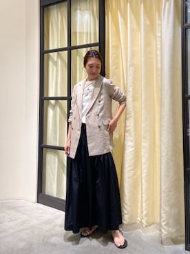 「Whim Gazette（ウィムガゼット）のヴィンテージタフタスカート2（スカート、ブラック系）」を使った、wgmatsuさん（レディース・165cm）の夏コーディネート