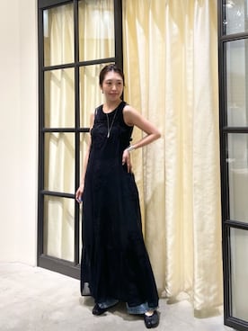 「Whim Gazette（ウィムガゼット）の【THE PAUSE】モチーフロングネックレス（ネックレス、シルバー系）」を使った、wgmatsuさん（レディース・165cm）の春コーディネート