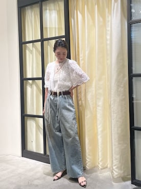 「Whim Gazette（ウィムガゼット）のシアータンクプルオーバー（Tシャツ/カットソー、ホワイト系）」を使った、wgmatsuさん（レディース・165cm）の春コーディネート