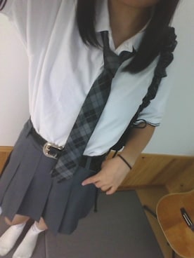 「アイテム（ポロシャツ）」を使った、yua0410000さん（レディース・151cm）の冬コーディネート