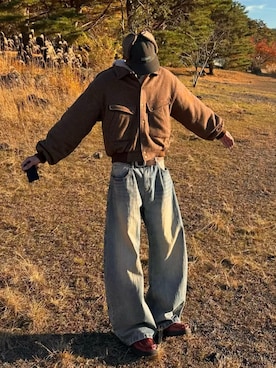 「Clarks（クラークス）のアイテム」を使った、haruさん（メンズ・187cm）の冬コーディネート