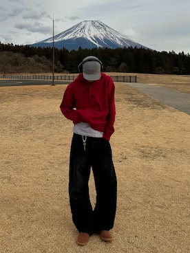 「ASICS（アシックス）のアイテム」を使った、haruさん（メンズ・187cm）の春コーディネート