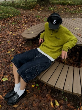 「Supreme （シュプリーム）のアイテム（帽子）」を使った、haruさん（メンズ・187cm）の春コーディネート