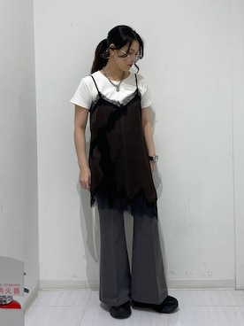 「オフィスカジュアル」｜「アイテム（パンツ）」を使った、静。さん（レディース・154cm）の夏コーディネート