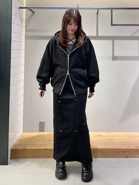 「PAGEBOY（ページボーイ）の【前後2WAY仕様】ラメテレコ2WAYタンク/タンクトップ（タンクトップ）」を使った、静。さん（レディース・154cm）の秋コーディネート