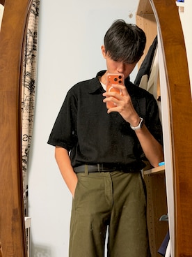 「アイテム（スラックス）」を使った、shion1123さん（メンズ・182cm・10代）の冬コーディネート