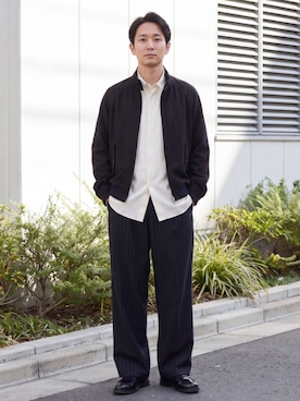 「PUBLIC TOKYO（パブリックトウキョウ）のDaily Mohair Slacks /春服/ハリ感/ワンタック/ワイドパンツ（スラックス、その他）」を使った、PUBLIC TOKYO MENS さん（メンズ・176cm）の秋コーディネート