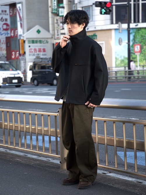 Super140s メルトンスタンドジップブルゾン /2WAY/保温/ 毛玉防止/冬服