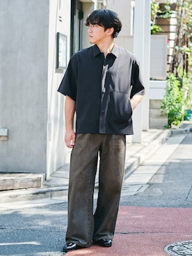 PUBLIC DENIM リラックスワイドヴィンテージライクデニムパンツ /日本