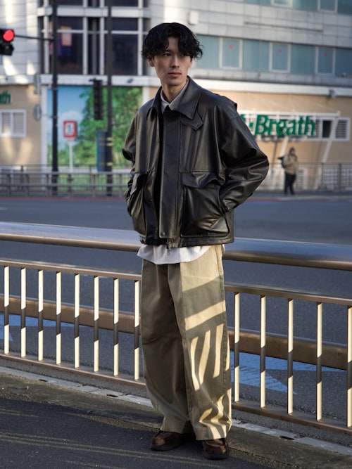 ビンテージライクオーバーサイズレザーブルゾン（ブルゾン）｜PUBLIC