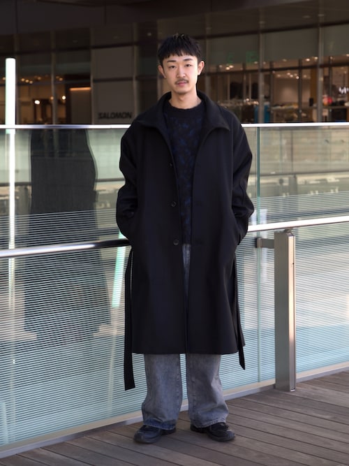 Super140s マルチウェイ メルトンオーバーサイズスタンドコート