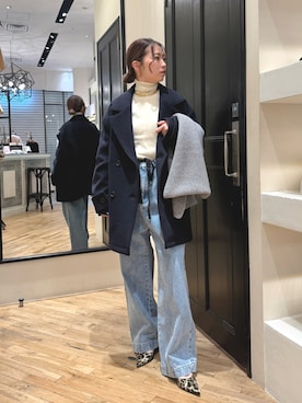 「アイテム（ストール/ショール）」を使った、whim_hirasakiさん（レディース・157cm）の冬コーディネート