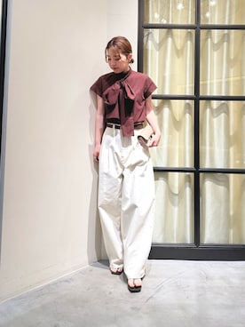 「Whim Gazette（ウィムガゼット）のアイテム」を使った、whim_hirasakiさん（レディース・157cm）の春コーディネート