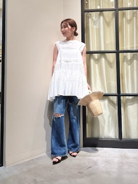 「Whim Gazette（ウィムガゼット）のアイテム（ネックレス）」を使った、whim_hirasakiさん（レディース・157cm）の夏コーディネート