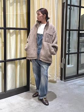 「アイテム（つなぎ/オールインワン）」を使った、whim_hirasakiさん（レディース・157cm）の冬コーディネート