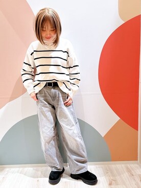 長男さん（レディース・158cm）の冬コーディネート