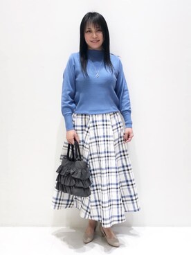 「grove（グローブ）の【ふわっと心地よい足入れ】やわここち（R）Vカットパンプス（日本製）（パンプス、ベージュ系）」を使った、ゅぅさん（レディース・150cm）の冬コーディネート